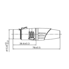 Enova Conector de cable XLR hembra de 3 pines, negro