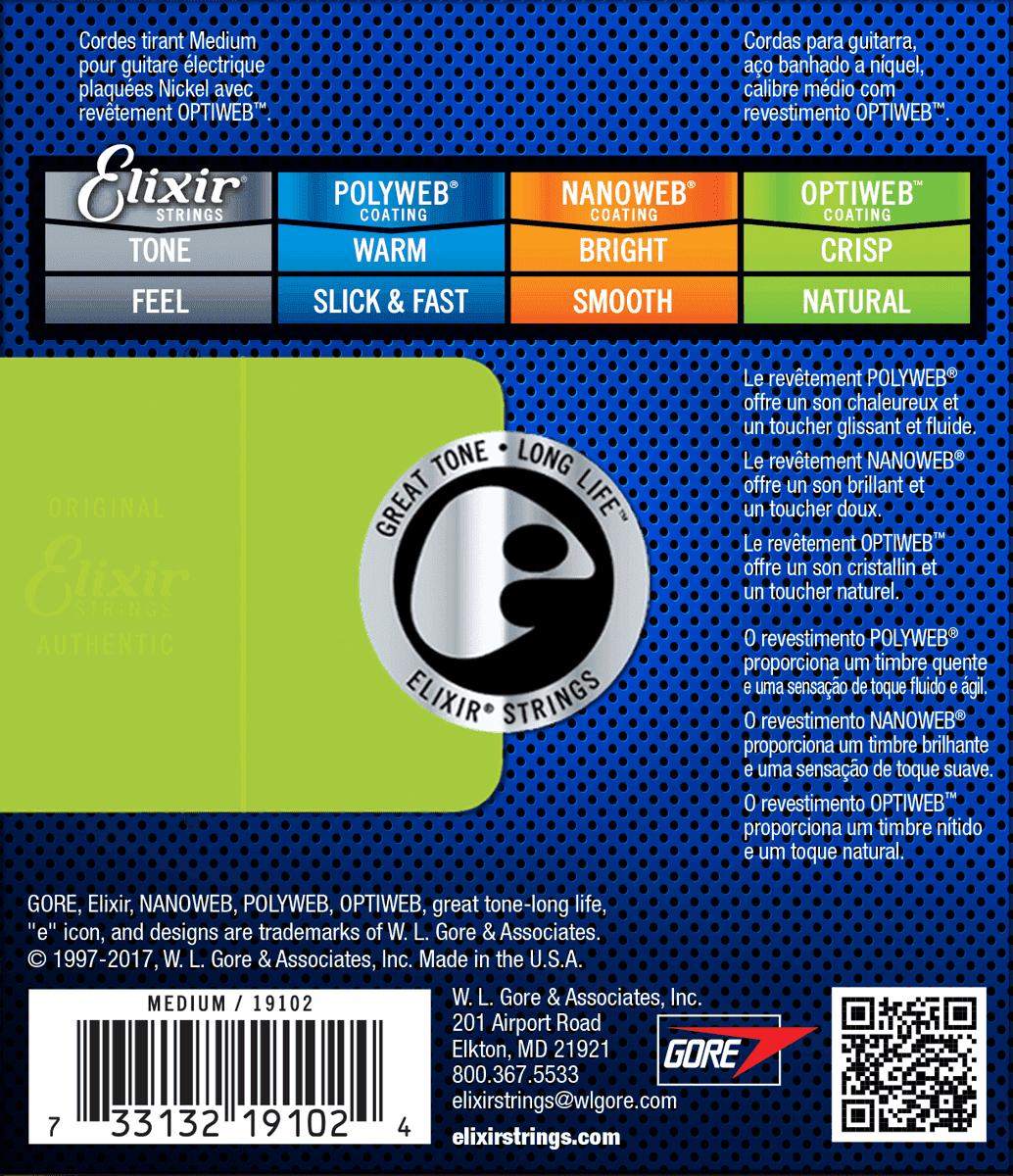 Elixir Optiweb Cuerdas de Guitarra (Medium, 11-49)