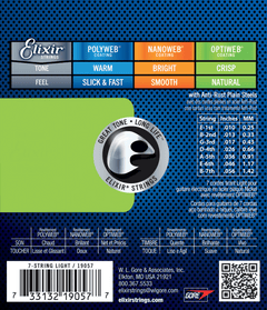 Elixir Optiweb Cuerdas de Guitarra (7-String, 10-56 Light)
