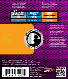 Elixir Nanoweb Bronze 80/20 Cuerdas de Guitarra (Extra Light, 10-47)