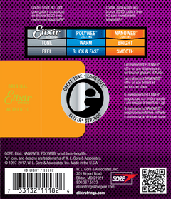 Elixir Nanoweb Bronze 80/20 Cuerdas de Guitarra (HD Light, 13-53)