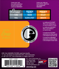 Elixir Nanoweb Bronze 80/20 Cuerdas de Guitarra (Light, 12-53)