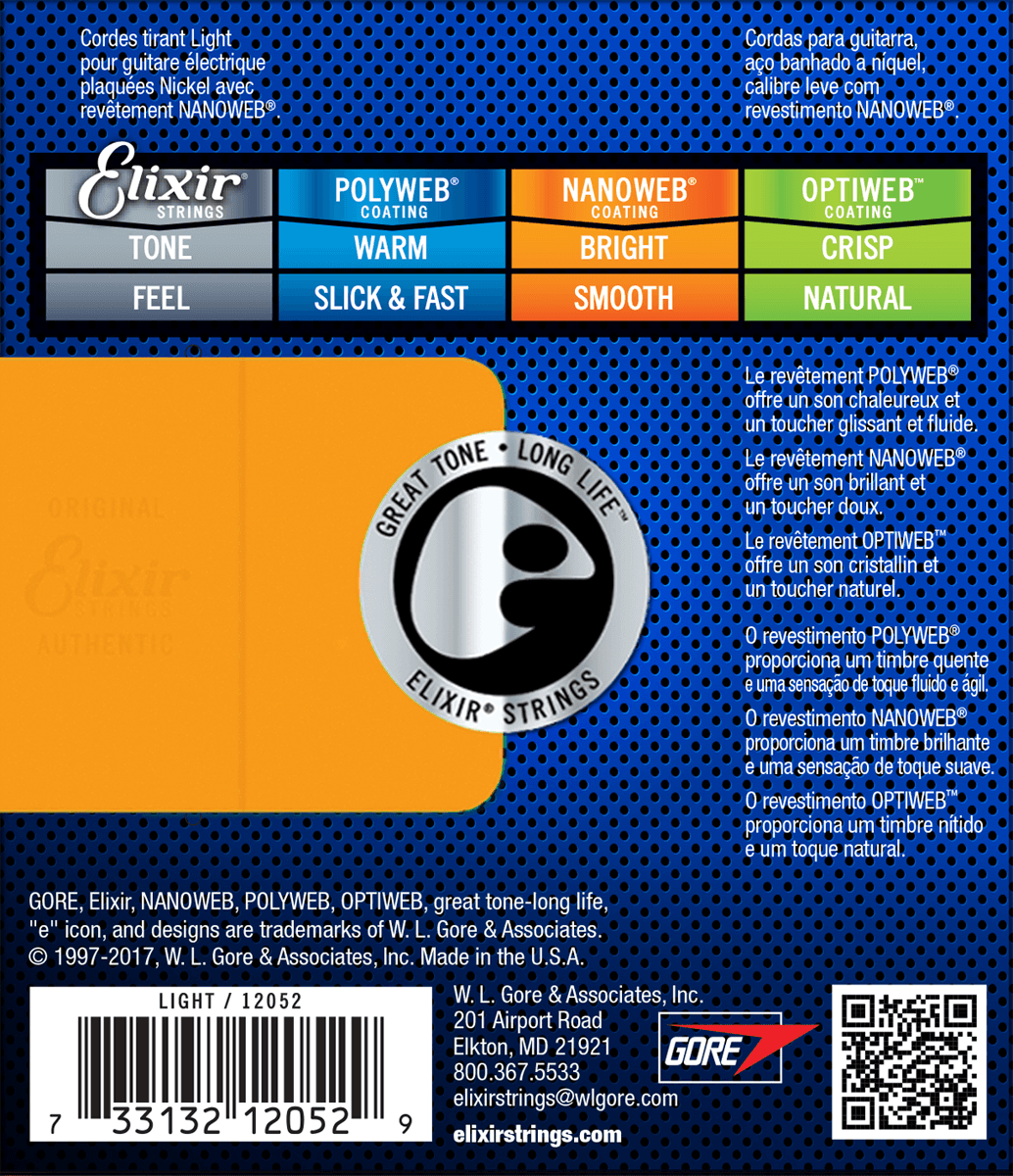 Elixir Nanoweb Cuerdas de Guitarra (Light, 10-46)