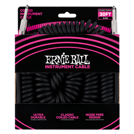 Ernie Ball 6044 Cable de Guitarras (Negro, 9m)