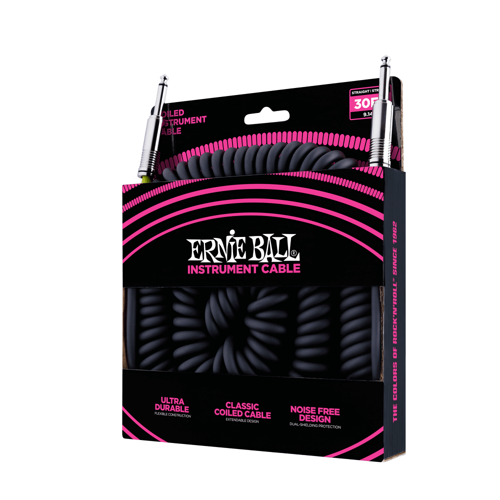 Ernie Ball 6044 Cable de Guitarras (Negro, 9m)