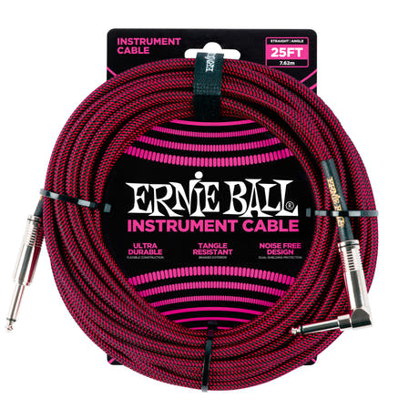 Ernie Ball 6062 Cable de Guitarras (Negro, Rojo, 7,5m)