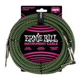 Ernie Ball 6066 Cable de Guitarras (Negro, Verde, 7,5m)