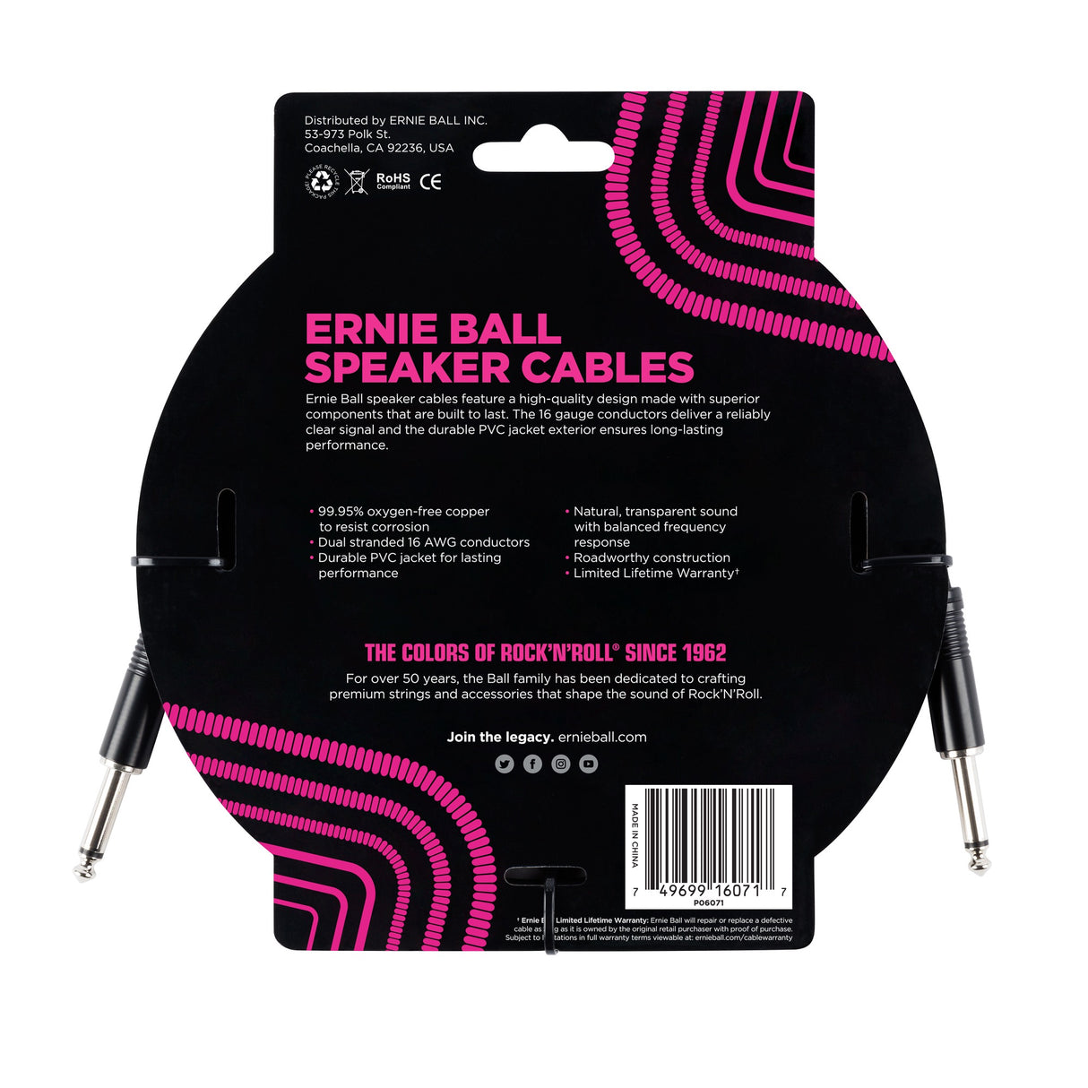 Ernie Ball 6071 Guitar Cable (90cm)