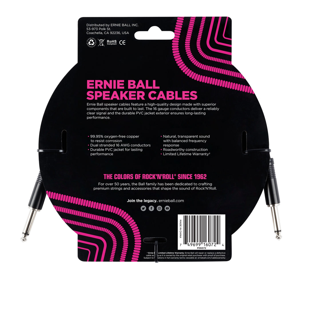 Ernie Ball 6072 Cable de Guitarras (1,8m)