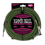 Ernie Ball 6082 Guitar Cable (Black, Green, 5.4m)