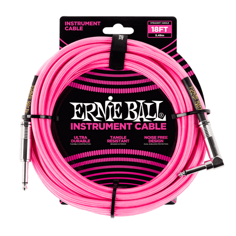 Ernie Ball 6083 Cable de Guitarras (Rosa, 5,4m)