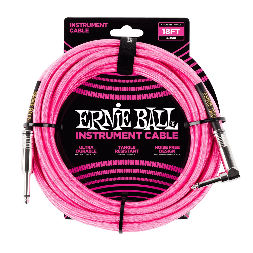 Ernie Ball 6083 Cable de Guitarras (Rosa, 5,4m)