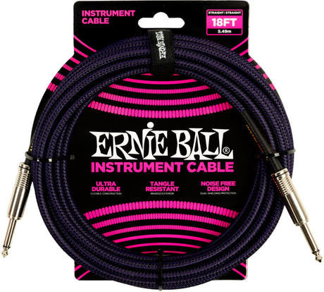 Ernie Ball 6395 Cable de instrumento 5,4 M (18 ft) - Black & Pur