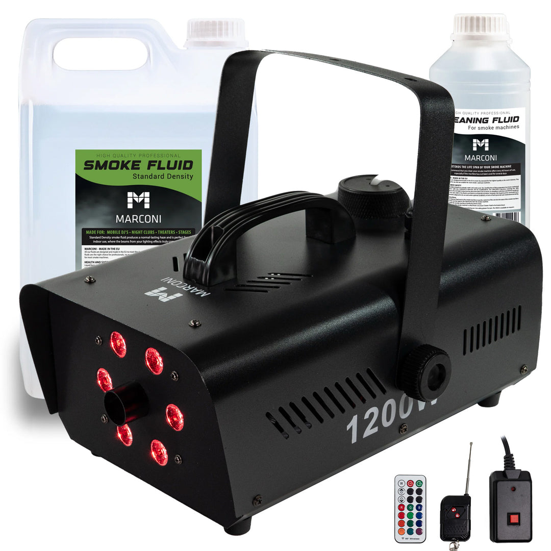 Marconi 1200W 6 LED Máquina de niebla Paquete