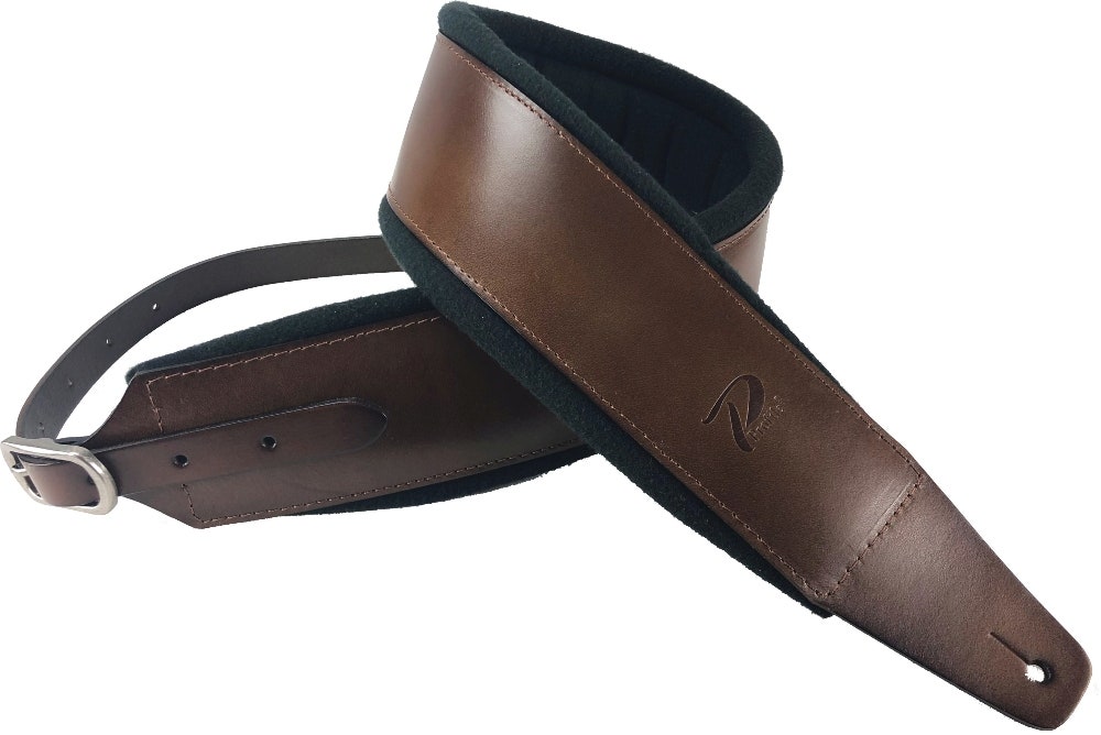 Profile FPB02 Correa profesional de cuero italiano para Guitarras - Dark canela