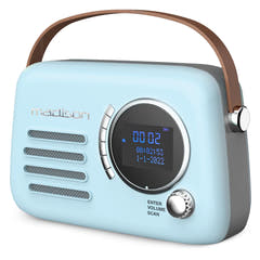 Madison Retro Radio con Bluetooth, FM y DAB (Azul Claro)