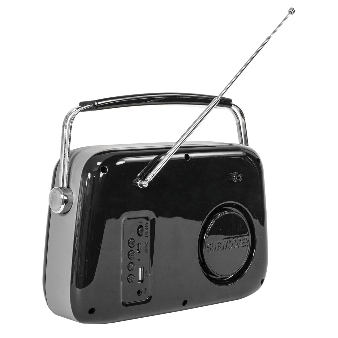 Madison Retro Radio con Bluetooth y FM (Negro)