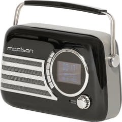 Madison Retro Radio con Bluetooth, FM y DAB (Negro)