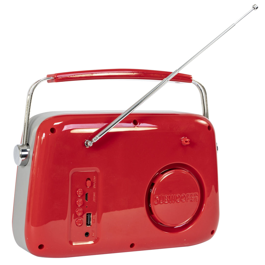 Madison Retro Radio con Bluetooth y FM (Rojo)
