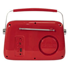 Madison Retro Radio con Bluetooth y FM (Rojo)