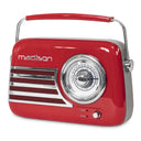 Madison Retro Radio con Bluetooth y FM (Rojo)
