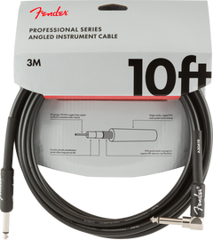Fender Professional Guitarras Kabel Vinkelstik (Negro, 3m)