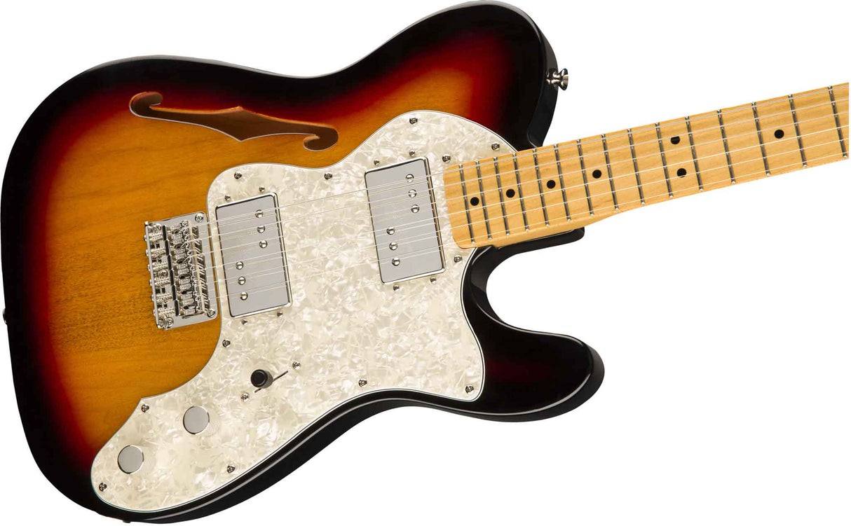 Fender Squier Classic Vibe '70s Custom Telecaster Thinline Electric Guitar (Sunburst)