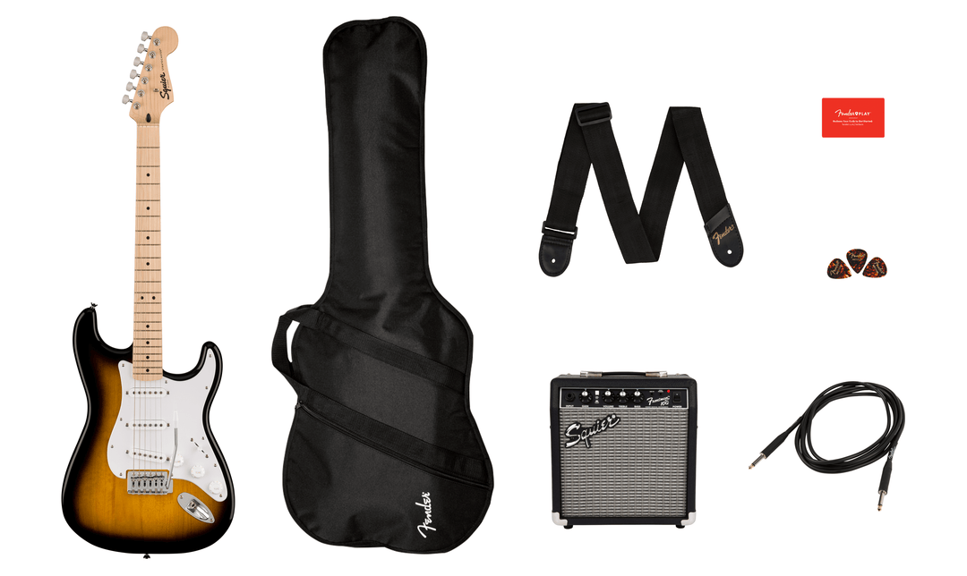 Fender Squier Sonic Stratocaster Guitarra eléctrica Paquete de Inicio (Sunburst)