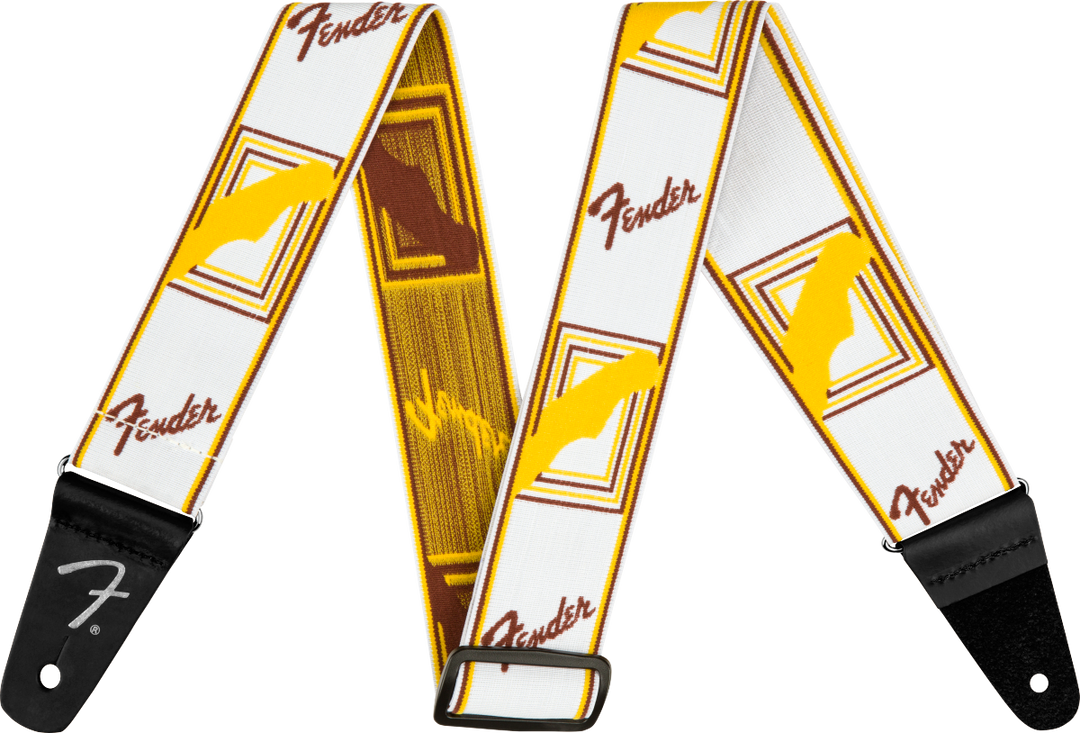 Fender Weighless Correa de Guitarra (White/Yellow/Brown, 2")