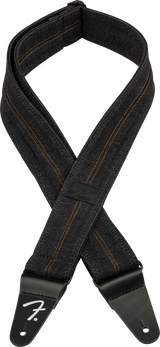 Fender x Wrangler Denim Guitar Strap (Washed Black Stitch, 2")