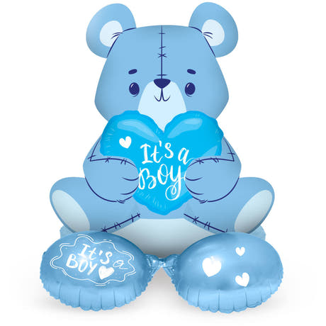 Globo de Foil con Base Oso 'Es un Niño' (Azul, 61cm)