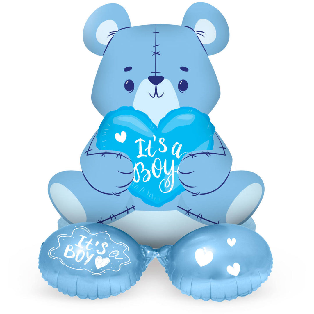 Globo de Foil con Base Oso 'Es un Niño' (Azul, 61cm)