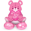 Globo de Foil con Base Oso 'Es una Niña' (Rosa, 61cm)