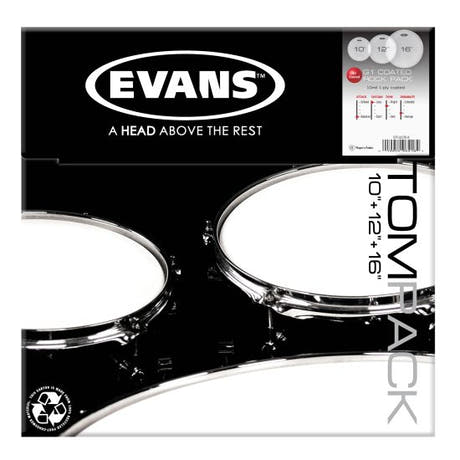 Evans G1 Skin Pack Rock Set Coated - 10", 12", 16"