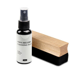 Kit de limpieza para discos de vinilo con cepillo de madera de fresno