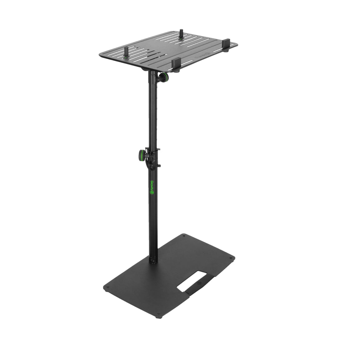 Gravity LTS T 02 B - stand universal para portátil con varillas de sujeción ajustables y base de acero, negro