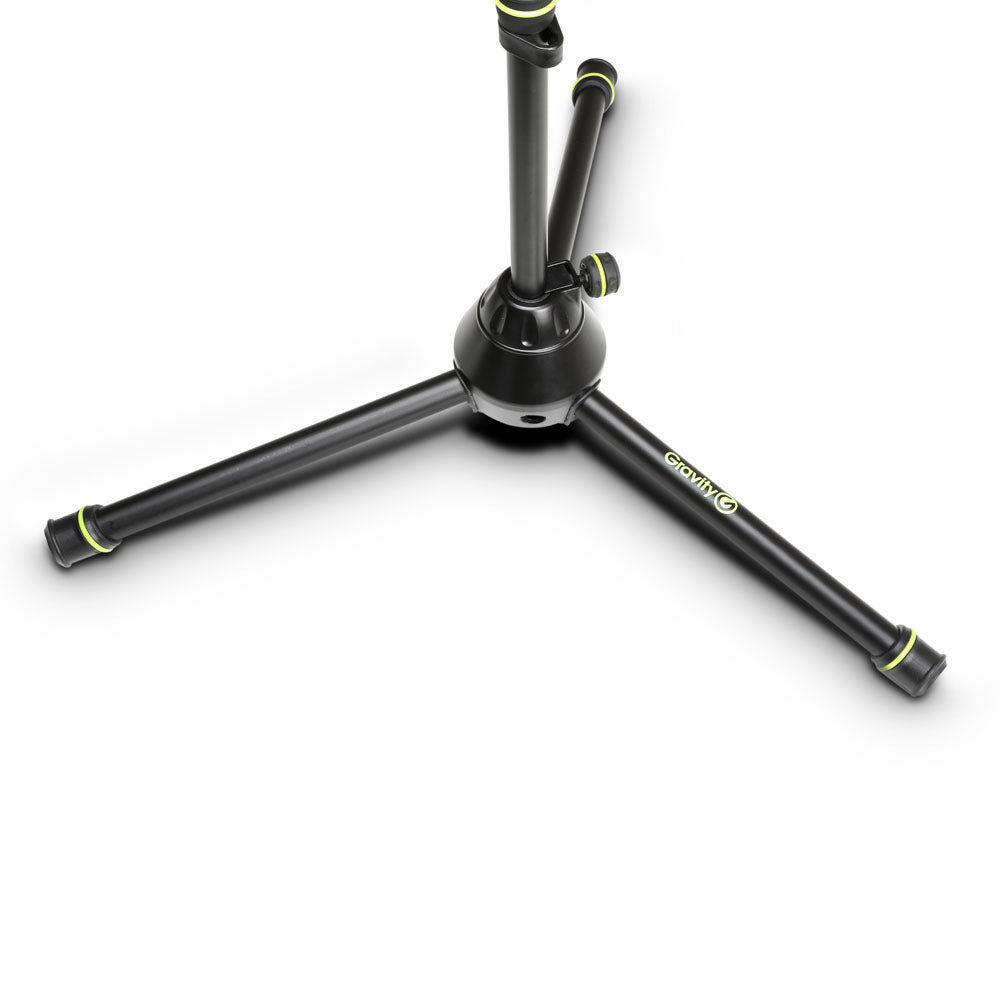 Gravity MS 4221 B - Pie de micrófono corto con trípode plegable y brazo boom ajustable en 2 puntos