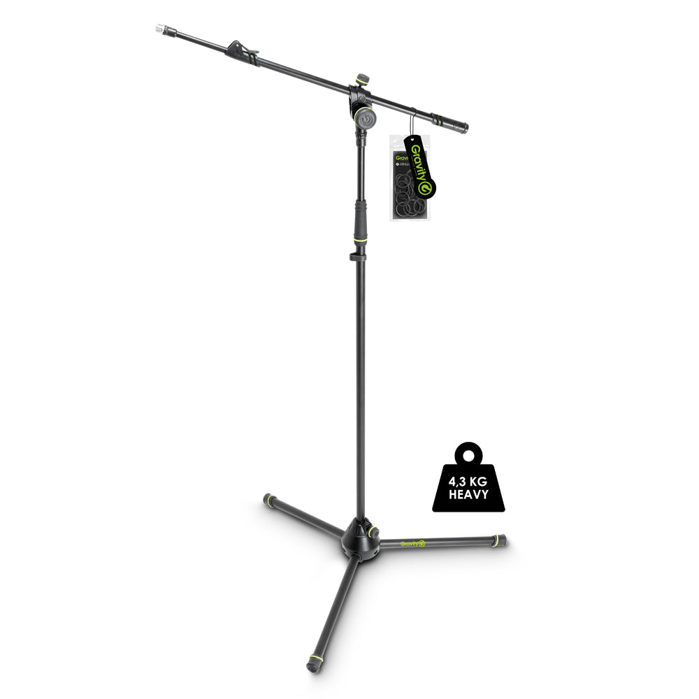 Gravity MS 4322 HDB - Potente stand de micrófono, trípode, boom telescópico de 2 puntos