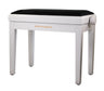 Grooveland KB200 Banco para piano (Blanco Mate, Asiento Negro)