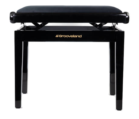 Grooveland KB200 Banco de piano (Negro Brillante)