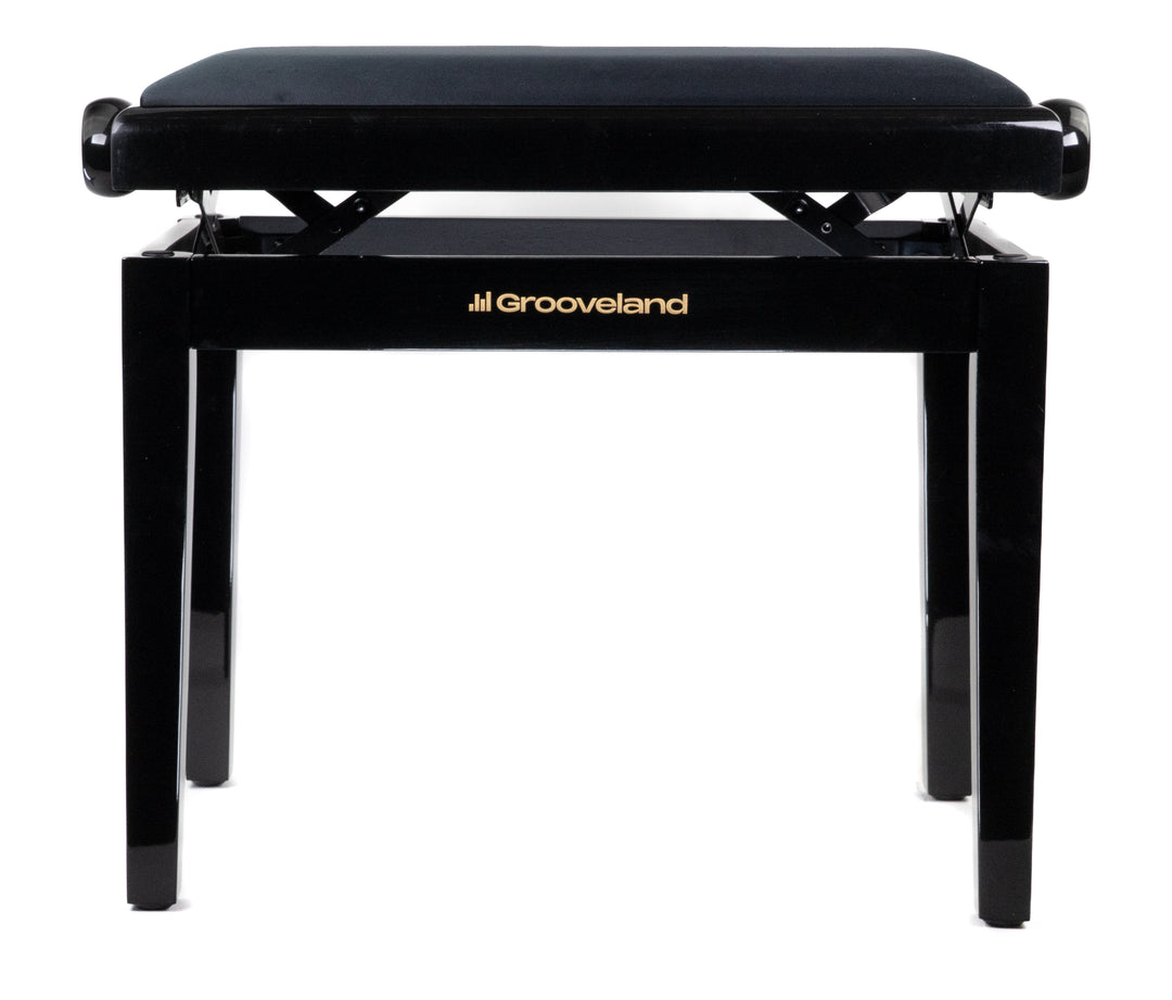 Grooveland KB200 Banco de piano (Negro Brillante)