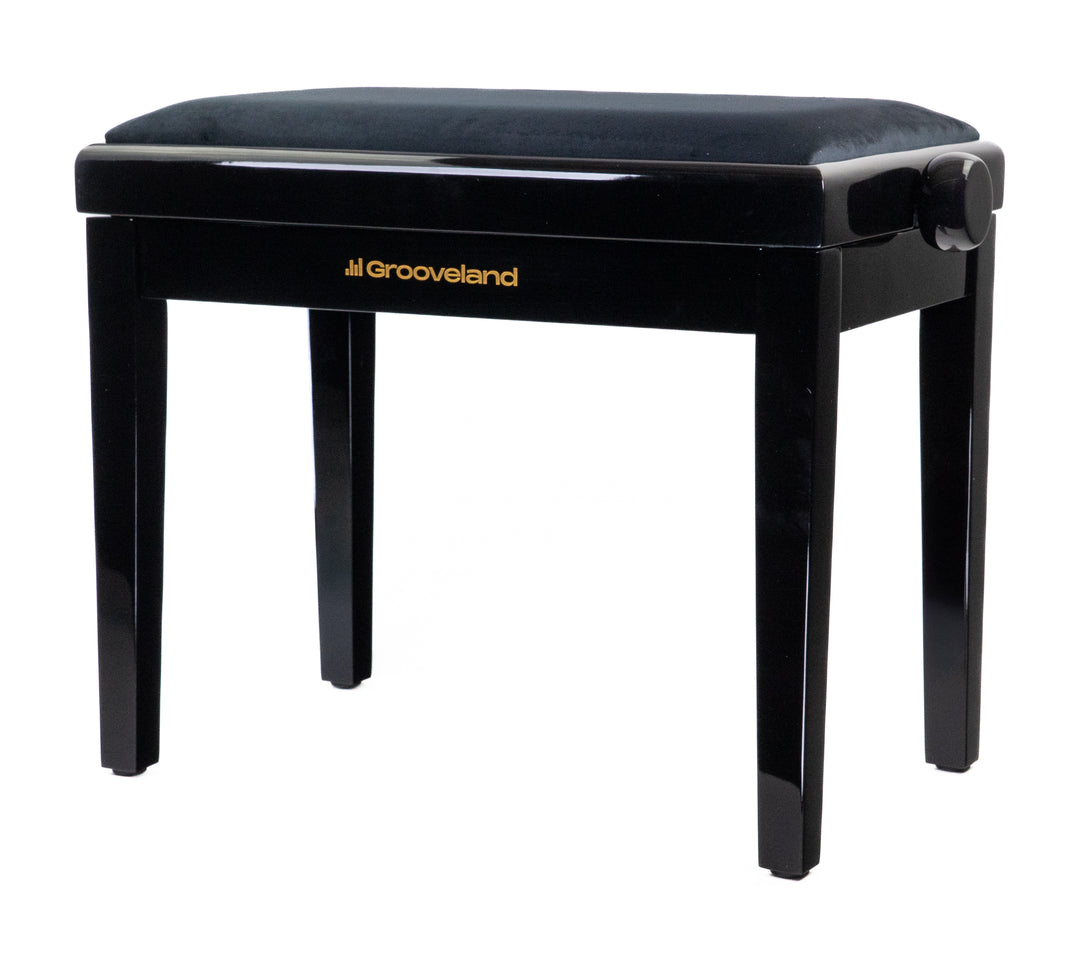 Grooveland KB200 Banco de piano (Negro Brillante)