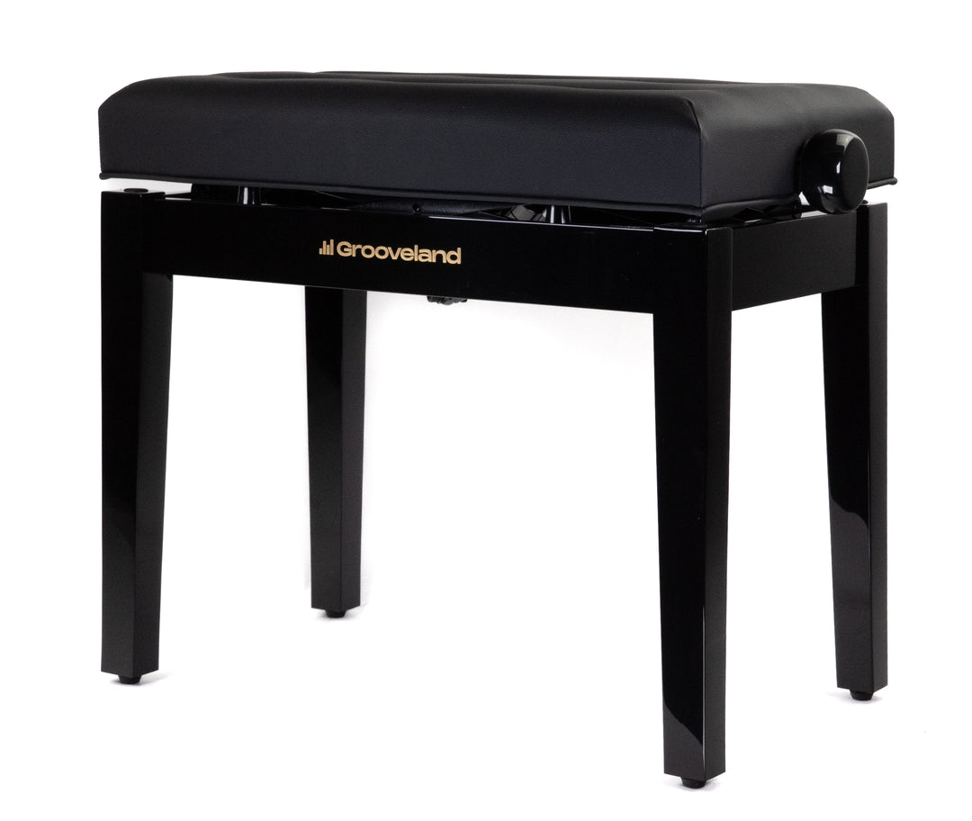 Grooveland KB400 Banco de piano Hidráulico (Negro Brillante)