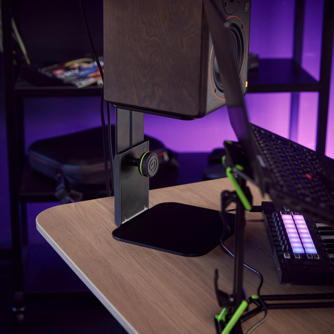 Gravity SP 3102 C B - Soporte de mesa compacto para monitor de estudio