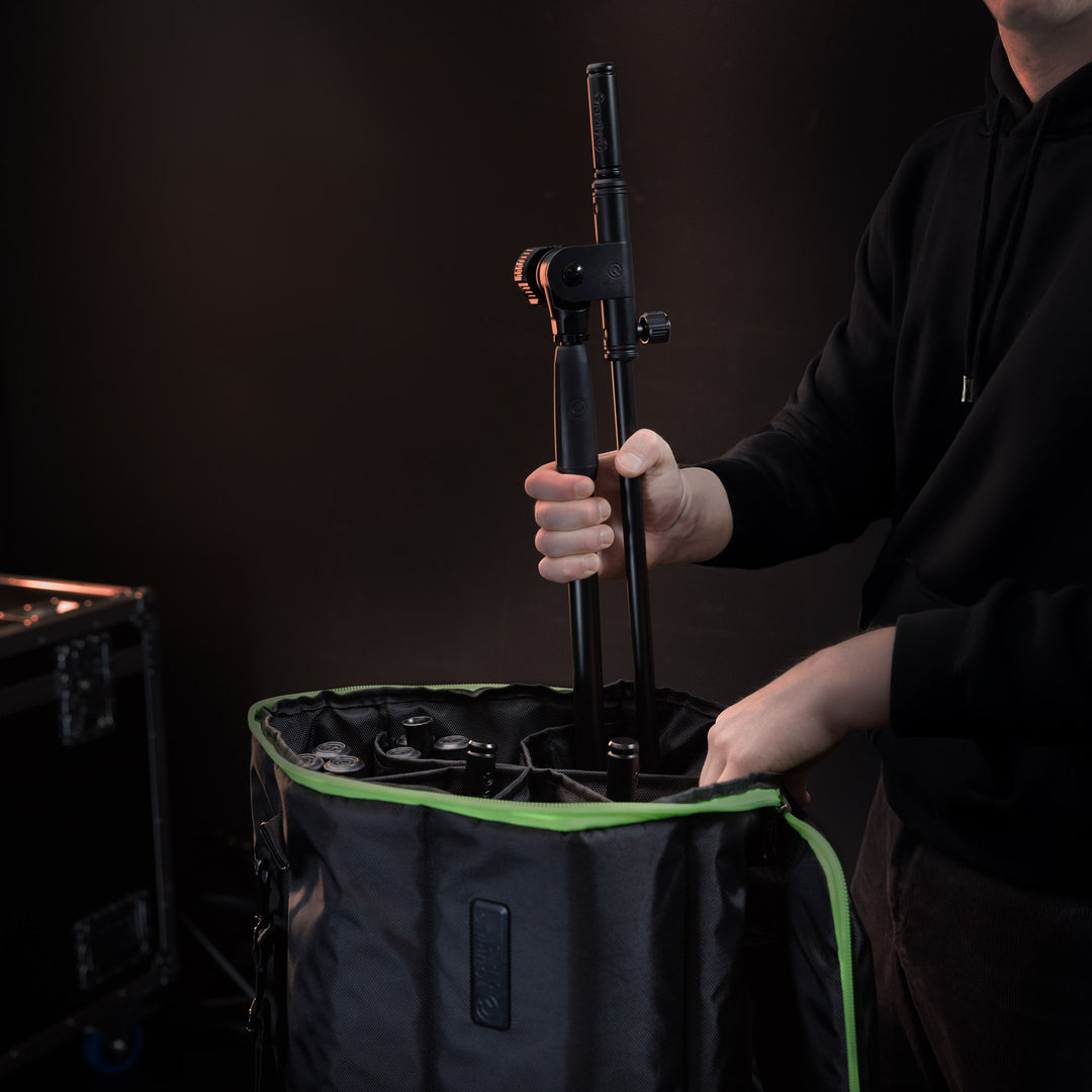 Gravity TBG MS 6 B - Bolsa de transporte Touring para hasta seis soportes de micrófono, con ruedas
