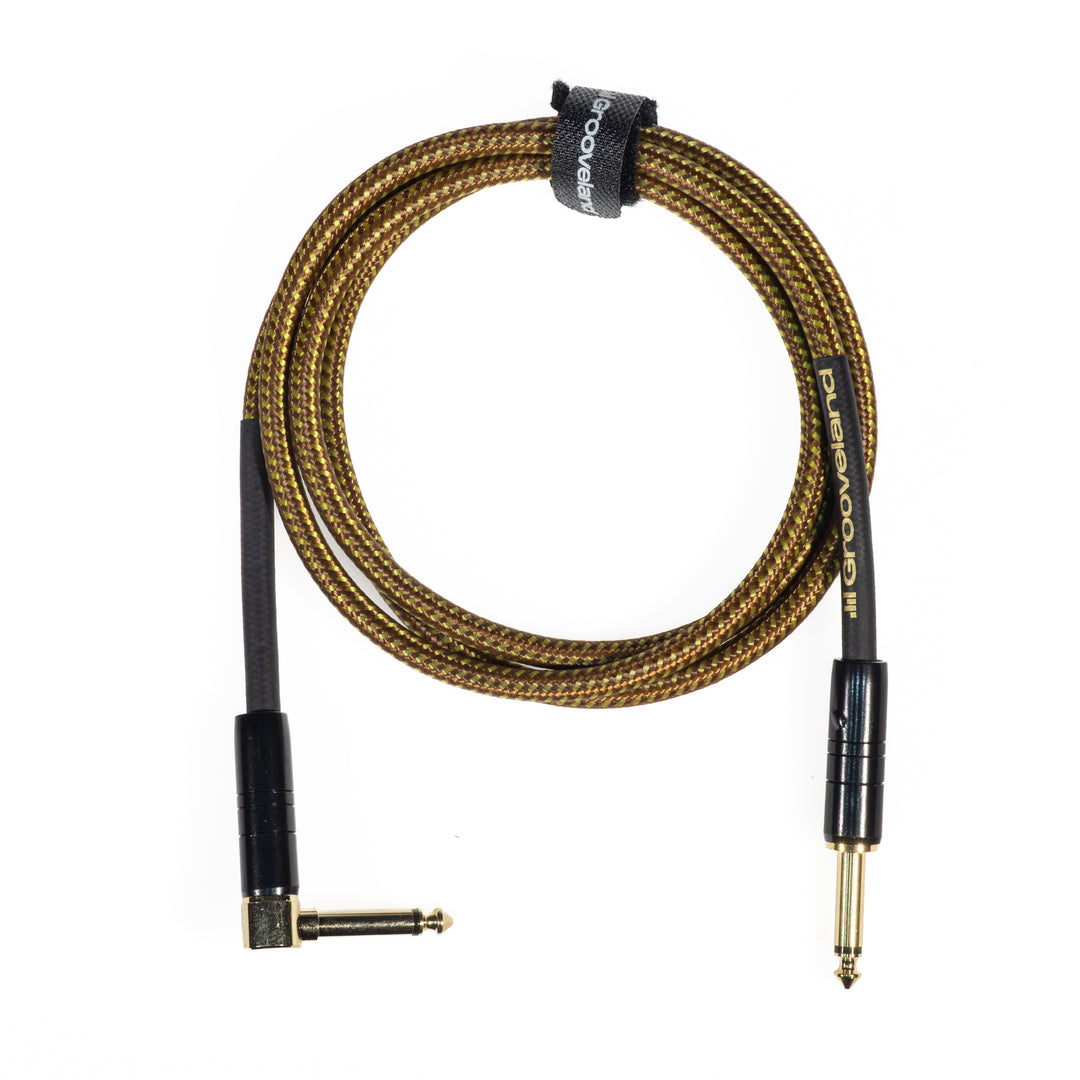 Grooveland Tweed Cable de Guitarra en Ángulo (1,5m - Marrón)
