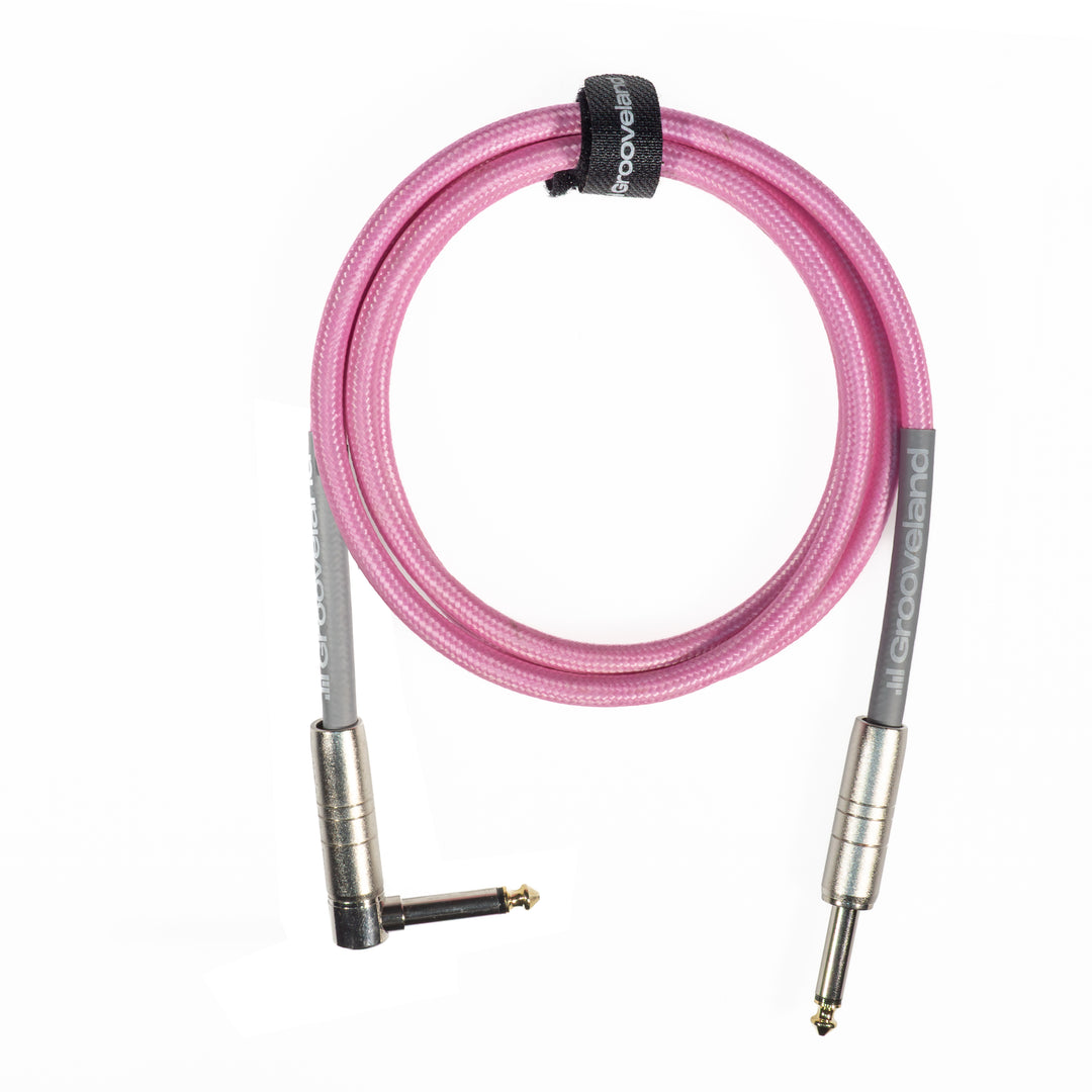 Grooveland Tweed Cable de Guitarra en Ángulo (1,5m - Rosa)