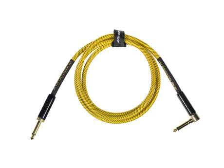 Grooveland Tweed Cable de Guitarra en Ángulo (1,5m - Amarillo)