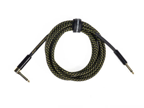 Grooveland Tweed Cable de Guitarra en Ángulo (3m - Negro)