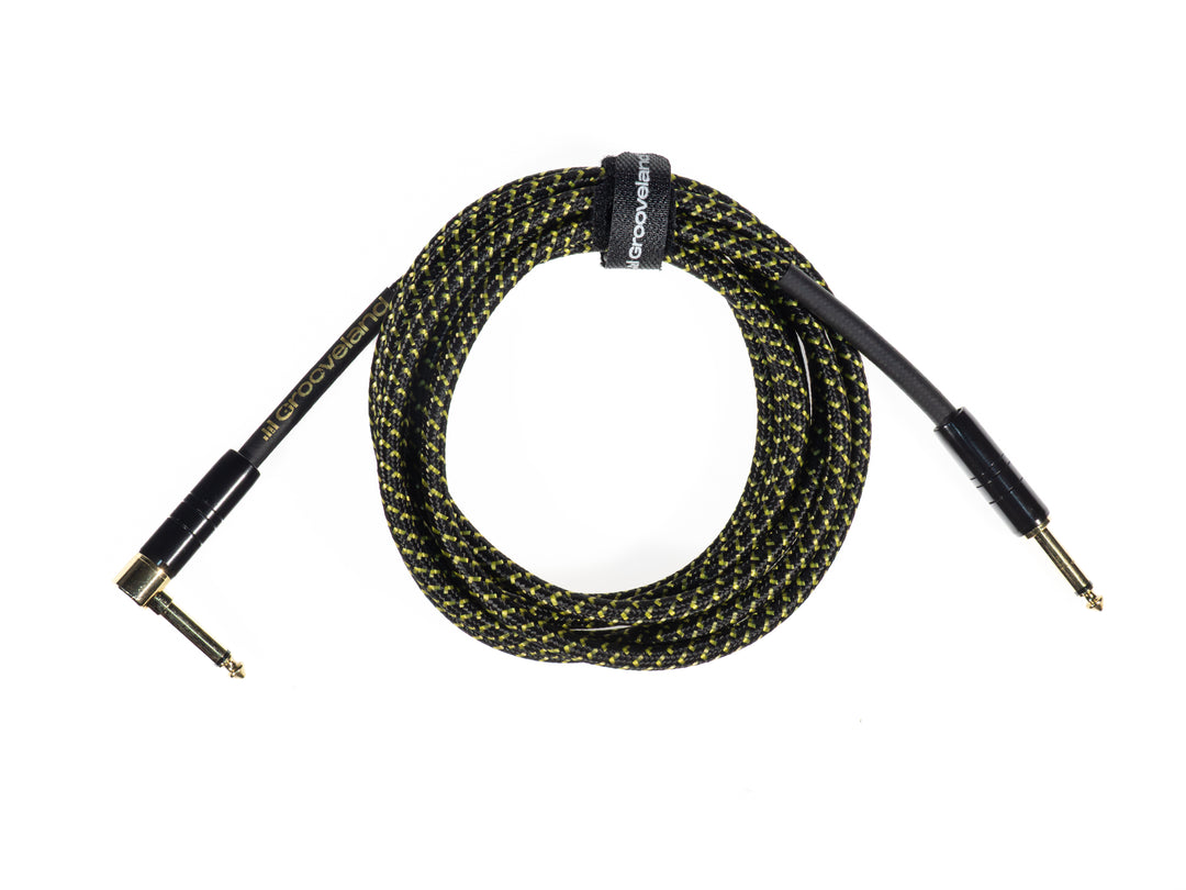 Grooveland Tweed Cable de Guitarra en Ángulo (3m - Negro)